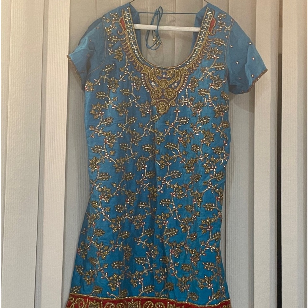 Selling blue heavy salwar suit $85